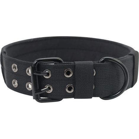 Collier artistique/décoratif pour chien, 3,8 cm de large, noir, taille XL (1/4)