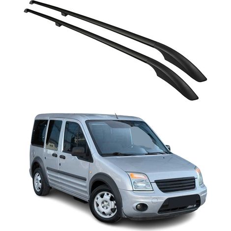 OMAC Barres de Toit longitudinales pour Ford Transit Connect 2002-2014 L1 Alu Noir (1/5)