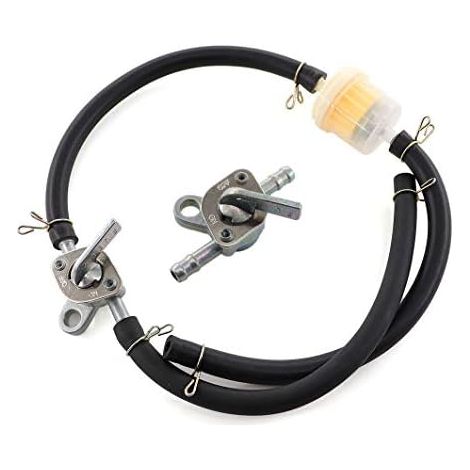 VURAHOME - Lot de 2 robinets dessence avec filtre à essence et tuyau à essence pour 50 cc, 70 cc, 90 cc, 110 cc, 125 cc, Dirt Bike, scooter, ATV, Go Kart.