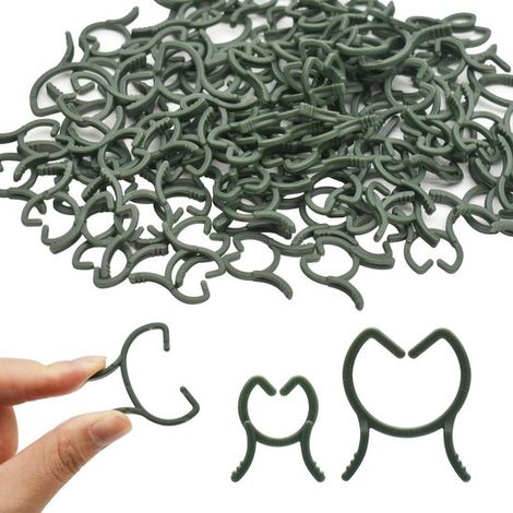 Clips pour plantes réutilisables - 20 x 16 mm+25 x 20 mm+30 x 25 mm - clippeur - 3 tailles - support pour plantes - anneaux pour plantes - 300 pièces (1/5)