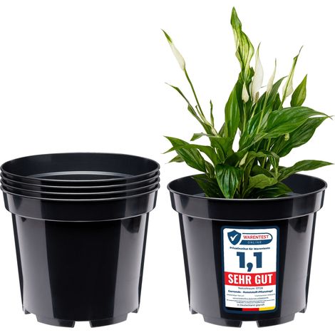 Garronda Pots Horticulture Ronds Pots pour Culture de Plants de Plantes et Fleurs GD-0025 (5 Pièces Noir, ⌀ 32,7cm H 26cm)
