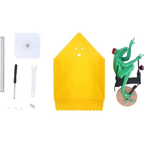 Portarrollos de papel higiénico multifuncional de pared con figura de rana: soporte para rollo hecho de hierro y madera maciza, diseño original y solución que ahorra espacio para el baño y la cocina. (1/5)
