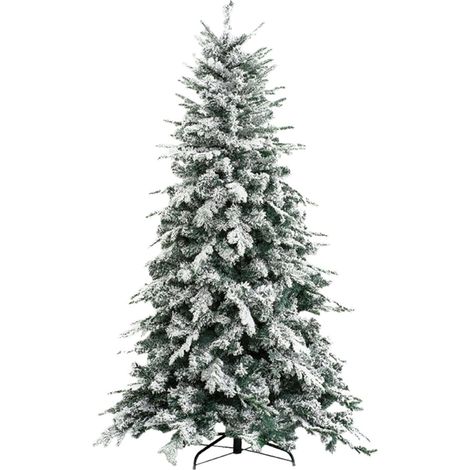 Verschneiter Weihnachtsbaum "Alaska" aus PE Real Touch + Flockeffekt -210 cm (1/3)