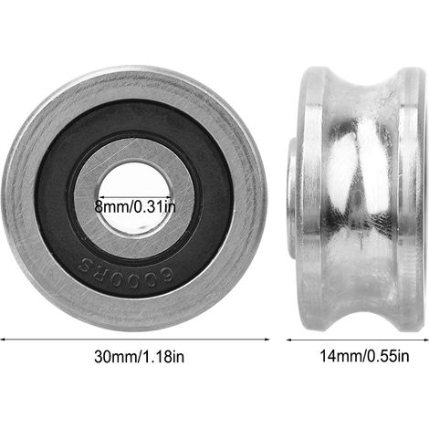 Roulement à gorge en U pour rail de guidage SG25 acier au chrome haute teneur en carbone 8 x 30 x 14 mm (1/5)