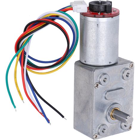 Motoréducteur à vis sans fin, réducteur de vitesse, haute torsion, avec codeur, moteur à courant continu 12 V CC JGY371400 tr/min (1/5)