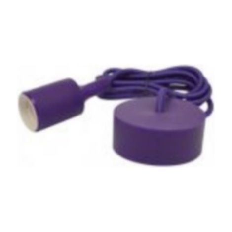 Suspension Douille Silicone E27 - Violet  Câble 2m Miidex Lighting® (1/4)
