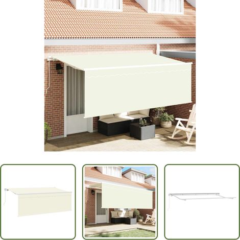 Sonnenschutz -  Markise mit Sichtschutz Creme 350 x 200 x 120 cm (1/5)
