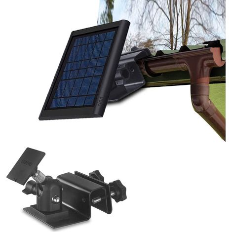 Weatherproof Gutter Mount for Solar Panel- Wall Mount Bracket Outdoor Mount Accessories for Solar Panel (black) (1/5)