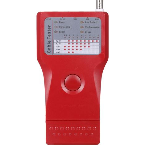 Probador de cables de red multifuncional 5 en 1 RJ45 RJ11 UTP STP BNC, probador de línea 1394 con unidad remota (1/5)