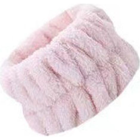 Serre-poignet lavage visage microfibre flanelle absorbante respirant léger doux peau bande anti-eau rose (1/5)