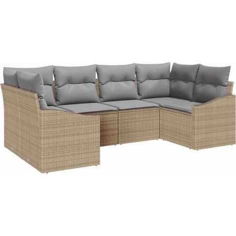 Maison Exclusive - Set di divani 6 pz Beige polyrattan (1/5)