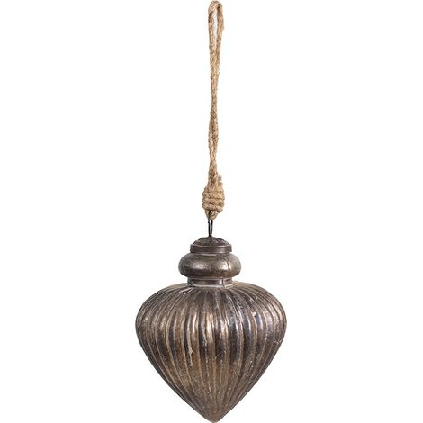 Boule de Noël en Verre pour Décoration de Sapin et Fêtes Coloris Gris Marron 10 x 12 cm - PANGIVO