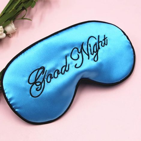 Lightweight and breathable embroidered silk sleep mask for men and women - Blackout sleep mask for travel, sleeping, lunch breaks (1/5)