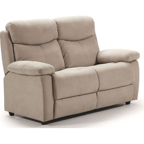 Canapé de relaxation en tissu Kosta-Beige clair-2 places fixe (1/5)