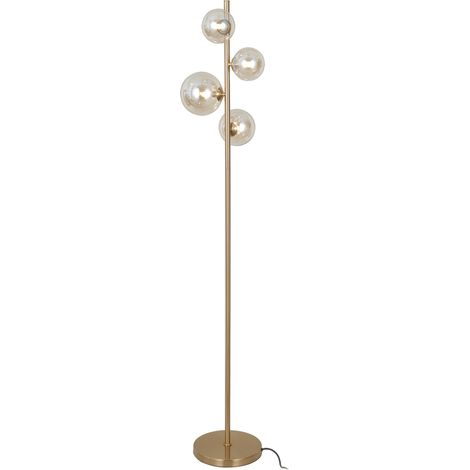 Lampada da terra Canello oro, sfere ambra 4xG9 Italux (1/3)