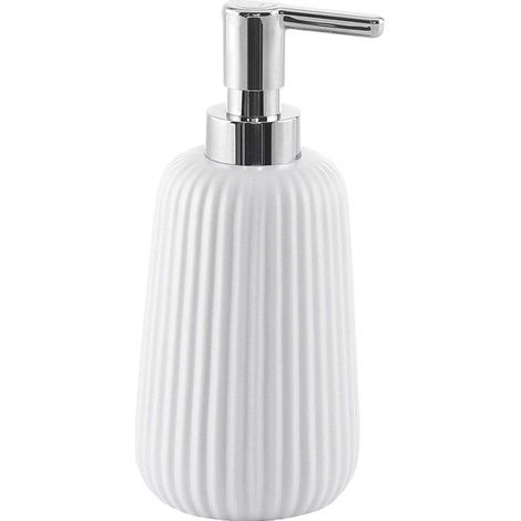 Trade Shop - WEISS GESTREIFTE ZYLINDRISCHE SEIFENSCHALE ESY10325 SEIFENSPENDER -