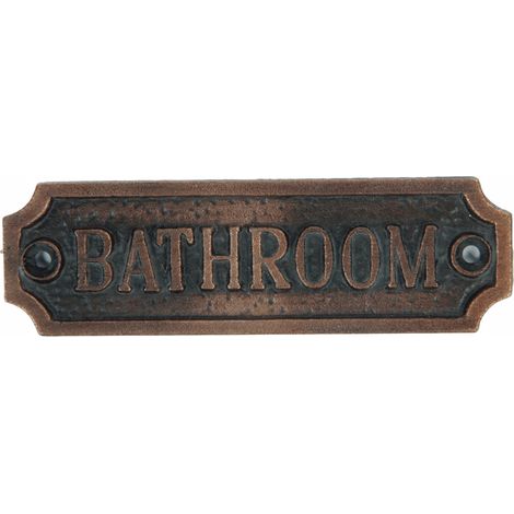 Panneau de toilette rétro en fonte - panneau décoratif pour porte de salle de bain