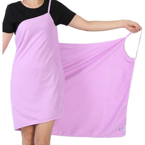 Serviette de bain à bretelles en microfibre 70 x 140 cm, serviette de plage multifonctionnelle 200 g (1/5)