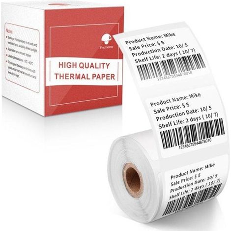 Etiquettes Thermiques Auto-Adhésives - 40 x 30 mm - Blanc - Compatible Imprimantes Thermiques Mini - 230 Étiquettes Par Rouleau (1/5)