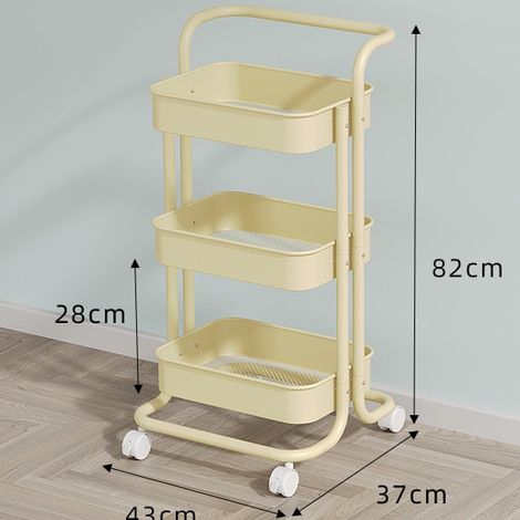 Chariot métallique multifonctionnel ou desserte pour la cuisine, la salle de bain ou le salon, portable et grande capacité de rangement (1/4)