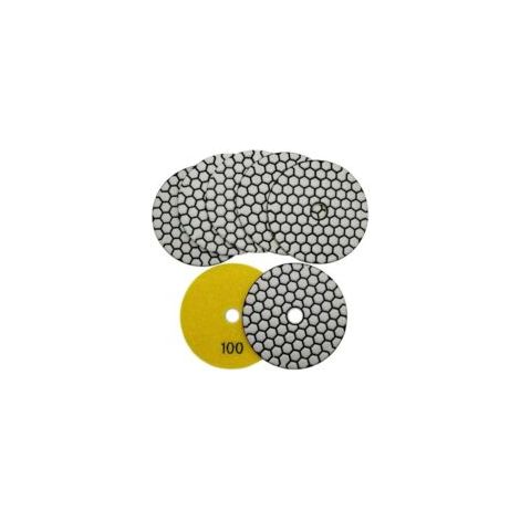 Lot de 7 disques de polissage diamantés 4/100 mm, tampons de polissage diamantés à sec pour marbre, granit, pierre, béton (100) (1/4)