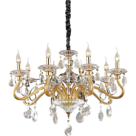 Ideal Lux Negresco - Lustre à 8 ampoules au fini doré, E14 (1/2)