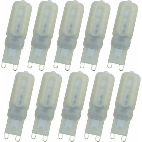 Ampoule LED G9 Lot de 10 ampoules LED G9 blanc froid 5500 K équivalent à une ampoule halogène 30 W G9 ampoule LED bi-broches G9 2835 22 LED AC220 V LED ampoule de projecteur Classe énergétique A+ [Cla (1/5)