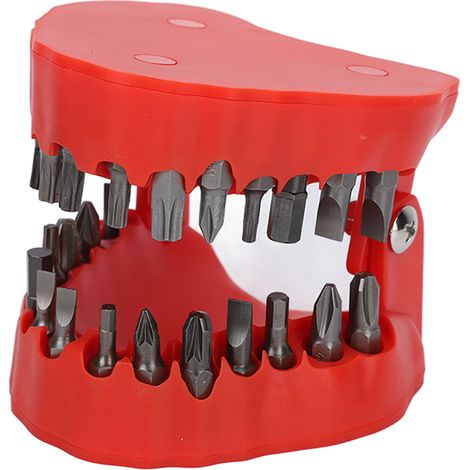 Porte-forets dentaire rouge pour 28 instruments - Étui de rangement pour mâchoire et tournevis (1/5)