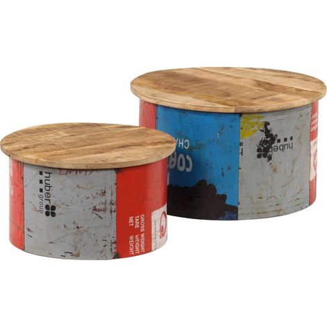 Maison Exclusive - Tavolini da Salotto 2 pz in Legno Massello di Mango (1/5)