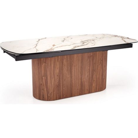 Table a manger extensible 200 - 300 cm plateau céramique marbré Alara (1/5)