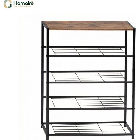 Schwarzes Bücherregal mit Holzdekor-Aufbewahrung aus MDF 63 x 30 x 83 cm HOMAIRE (1/5)