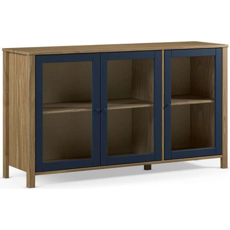 Mueble aparador 3 puertas modelo Alexis acabado cera/navy, 142.2cm(ancho) 80cm(alto) 40cm (largo) (1/5)