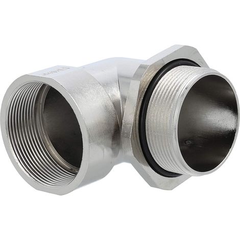 Winkelverschraubung M40x1,5 KMW-M40 Zink-Druckguss vernickelt Gewindelänge 19,0mm - 1 Stück (1/3)