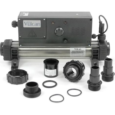 Réchauffeur piscine analogique 3 à 15 kW – Contrôle simple – Corps robuste en matériaux haute qualité – Compatible chlore et sel – Vulcan (1/7)