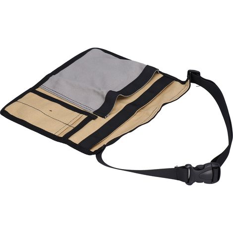 Sacoche banane légère multipoches en tissu Oxford pour outils de jardinage, d'escalade et d'activités de plein air (gris kaki) (1/5)