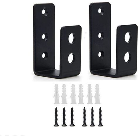 Supports de Barricade de Porte, 2 Pièces Support de barre ouverte en acier U pour Sécuriser Serrures de Porte, Granges, Hangars (1/4)