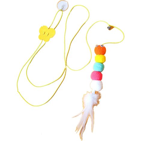 Porte suspendue en plumes de chat, jouet auto-jouable, rétractable, interactif, taquin pour chaton d'intérieur (1/5)