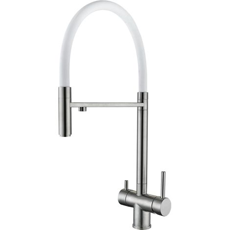 Grifo de cocina WEZER TOP4-01-WHITE con conexión para filtro de agua. (1/2)