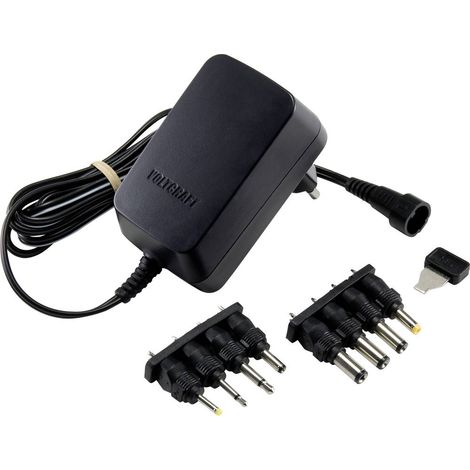 VOLTCRAFT VC-11258690 Alimentatore a spina regolabile 3 V/DC, 4.5 V/DC, 5 V/DC, 6 V/DC, 7.5 V/DC, 9 V/DC, 12 V/DC 1 A 1 (1/5)