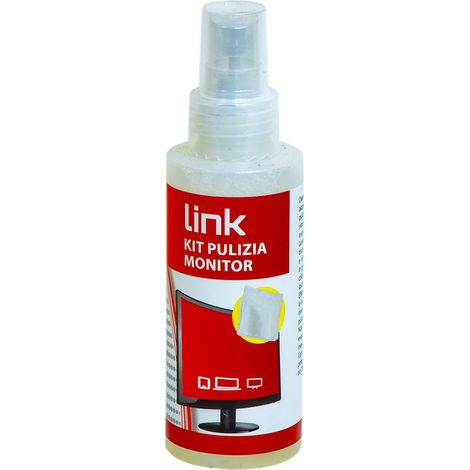LINK SP115 - Kit Pulizia per schermi TV, TABLET E SMARTPHONE 100ML + PANNO MICROFIBRA