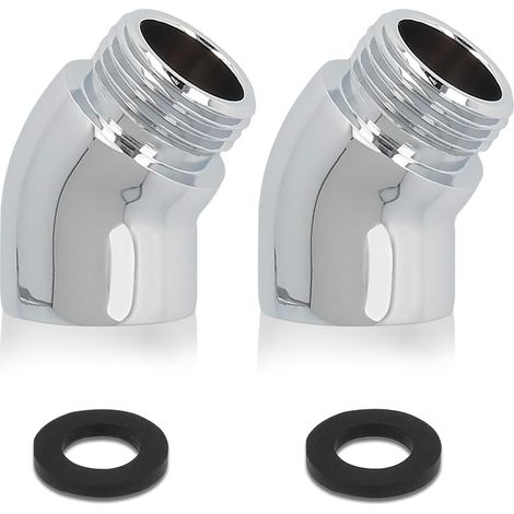 Adaptateur Douche 2 Pièces - Coude Inclinable avec Rondelles Caoutchouc - Compatible Pommeaux et Robinetterie - Installation Rapide Sans Outils (Cuivre) (1/5)