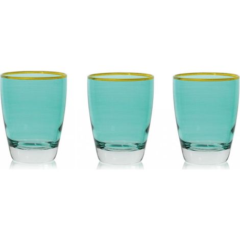 Set 3 Bicchieri da Tavola Acqua Vino Domino Incanto Acquamarine 300 ml Cerve (1/2)