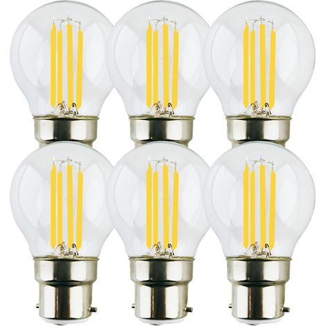 QAZQA 6W Ampoule LED Filament à G45 B22, 2700K Blanc Chaud, 806Lm, Ampoule Vintage, Non-Dimmable, Lot de 6 (1/5)