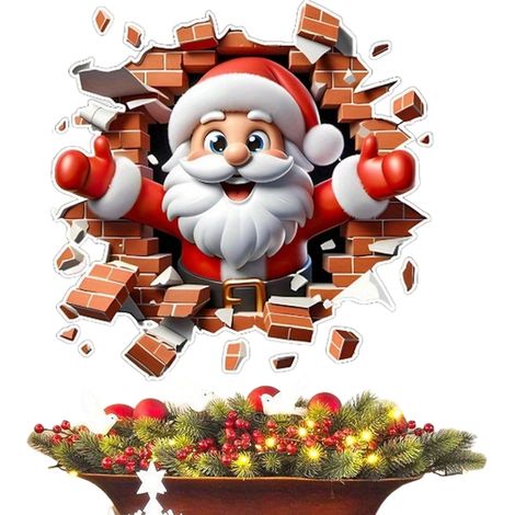 Wandtattoos Weihnachtsmann Wanddekoration Festliche