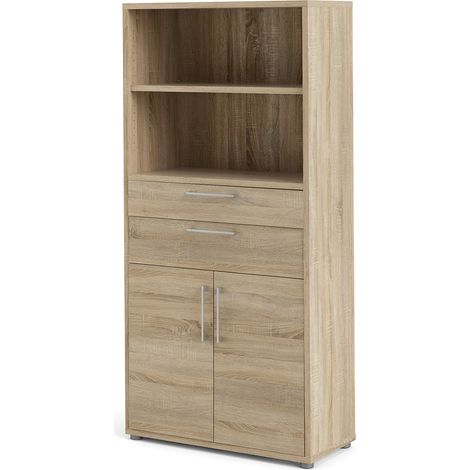 Prisme Aktenschrank 2 Fächer, 2 Schubladen und 2 Türen Eiche Dekor
