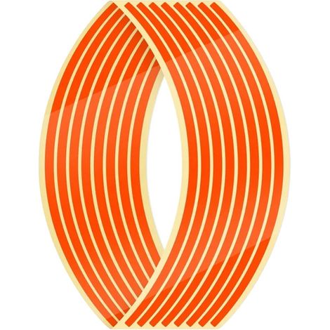Pegatinas para ruedas, cinta reflectante para llantas, duraderas e impermeables, color naranja. (1/2)