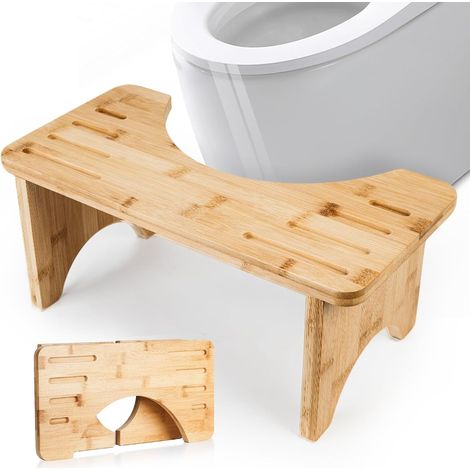 Tabouret toilette bambou 18,49 cm, pliable, naturel, pour santé intestinale adulte (1/5)