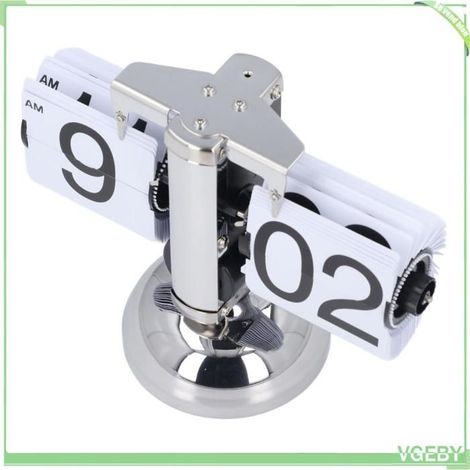 Horloge de bureau - FAFIECY - Vintage - Mécanisme automatique - Acier inoxydable - 10 cm diamètre (1/5)
