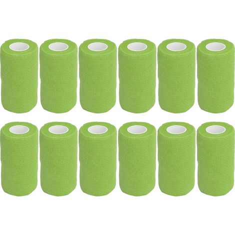 12 pièces/Vente de bandages de parage de sabots de vache fabriqués à la ferme, bandages de parage de sabots, tissu non tissé, bandages auto-adhésifs pour bétail, vert herbe. (1/5)