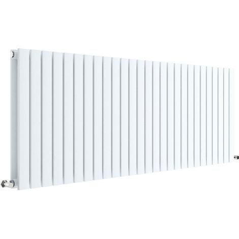 Nuie 600mm x 1572mm Satin White Sloane Double Panel Radiator - HLW60D (1/5)